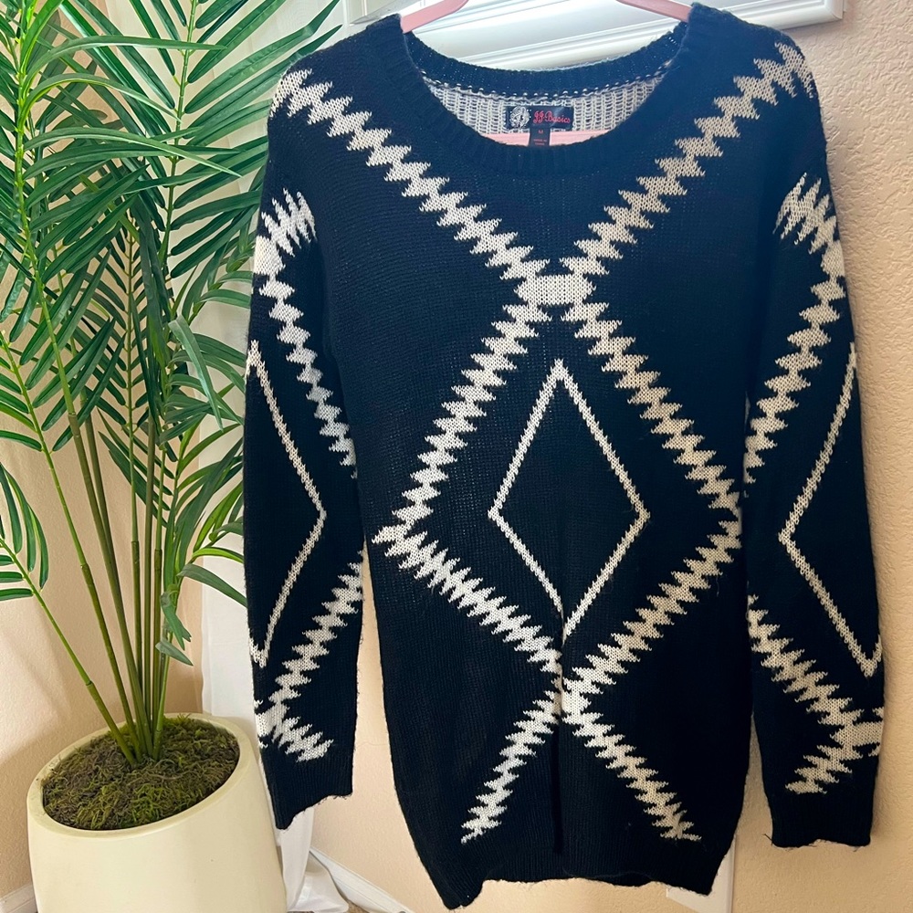 Black sweater dress.